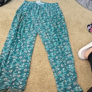 NFL Women's Teal and White Print Pajama Pants